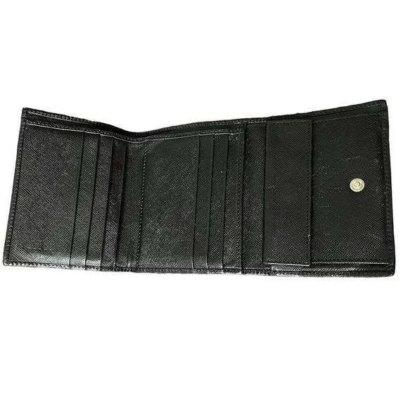 Prada Unisex Black Leather Card Wallet & Box Like New - Picture 3 of 10